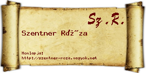 Szentner Róza névjegykártya